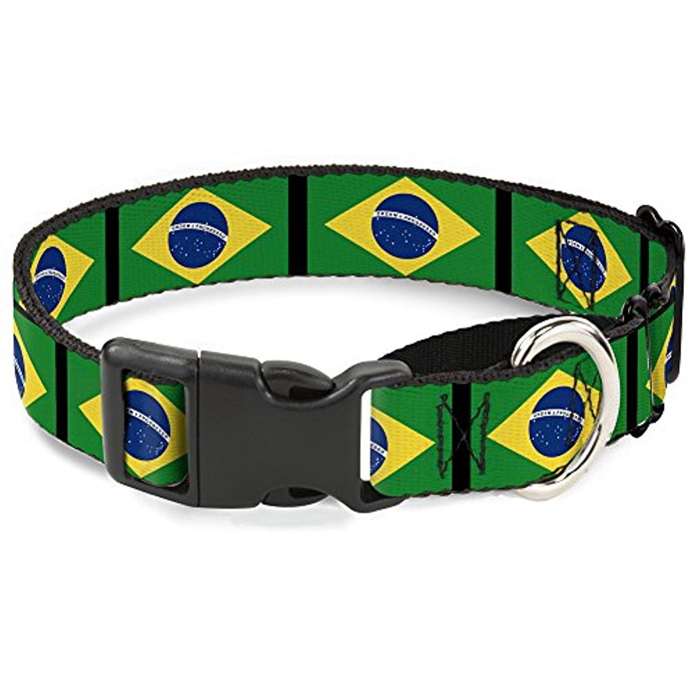buckle-down brazil flags martingale dog collar