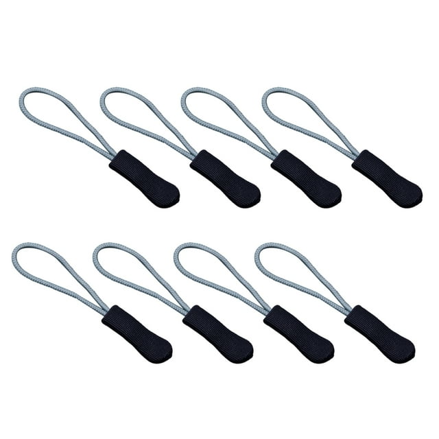 8 Pieces Zipper Pull Puller Lightweight Rope Tag Fixer Multi-Purpose Replacement Buckle Bags Suitcase Accessories Textiles Navy+Gray