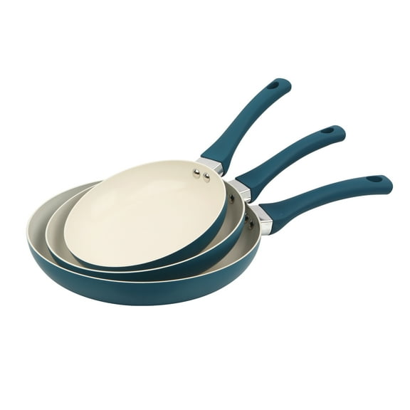 Mainstays Aluminum Nonstick Ceramic 3 Pieces Frypan Set