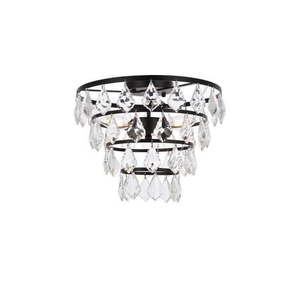 Ella 14 inch flush mount in black