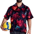 thumbnail image 4 of Love Men's Short Sleeve Hawaiian Beach Poplin Shirt Casual Printed Button Down Summer Unisex Shirt, 4 of 6