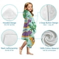 thumbnail image 7 of LightBlue Cartoon Dinosaurs Volcanoes Pattern Hooded Bath Towel，50"x30" for Ages 3 To 12 Kids, Quick Dry Lightweight Soft Microfiber Hood Beach Towel Cover Up for Kids, 7 of 7