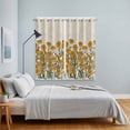 thumbnail image 5 of Curtains 63 Inch Length 2 Panels, Orange Flower Grommets Window Treatment Curtain, Daisy Leaf Floral Background Simple Thermal Curtains Drapes for Living Room/Bathroom, 5 of 9