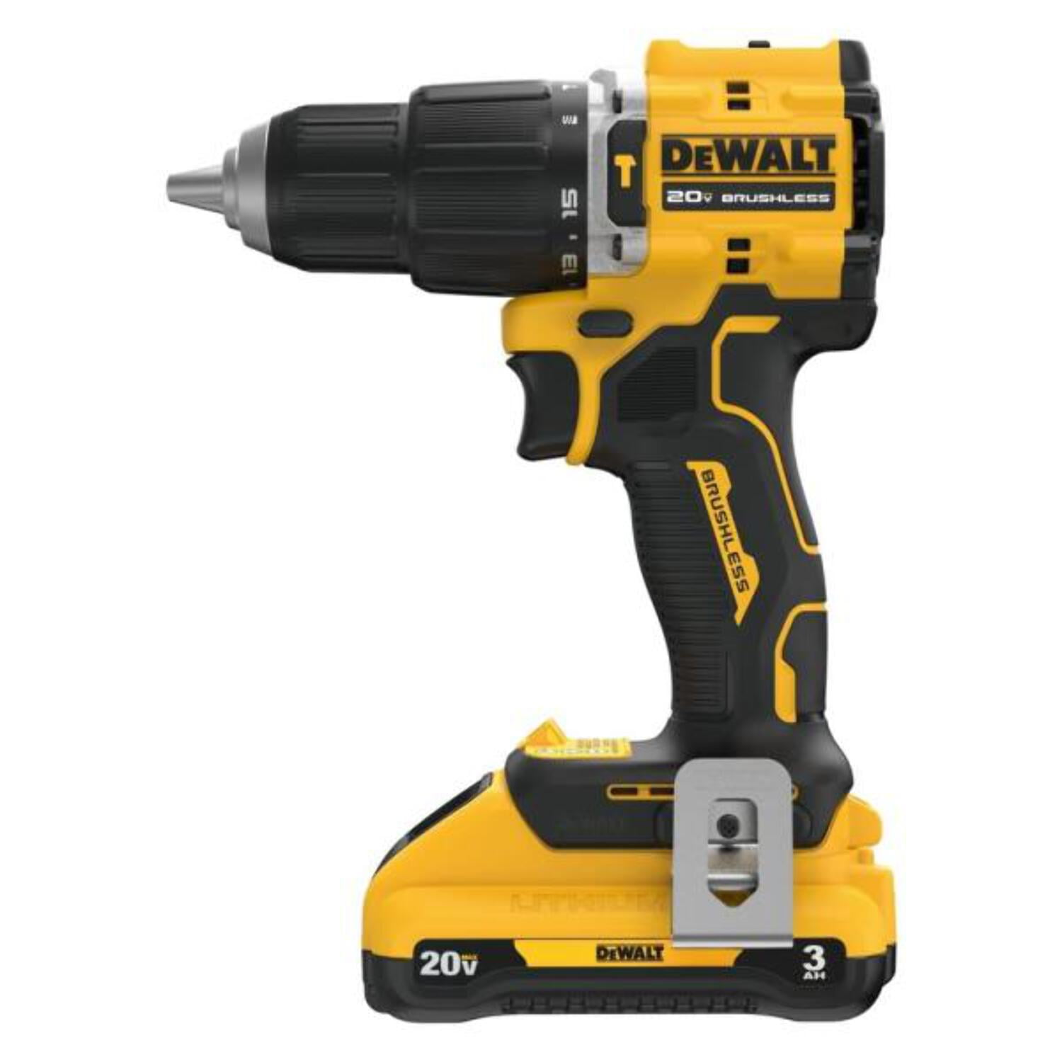 DEWALT ATOMIC 20V MAX Cordless Brushless 1/2 in. Compact Hammer Drill Kit with (1) 3.0Ah Battery, Charger and Bag