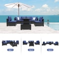 thumbnail image 4 of YHBINHUI 8 Piece Rattan Patio Furniture Set with Fire Pit Table Outdoor Furniture Manual Weaving Wicker Outdoor Sectional Set, 4 of 6
