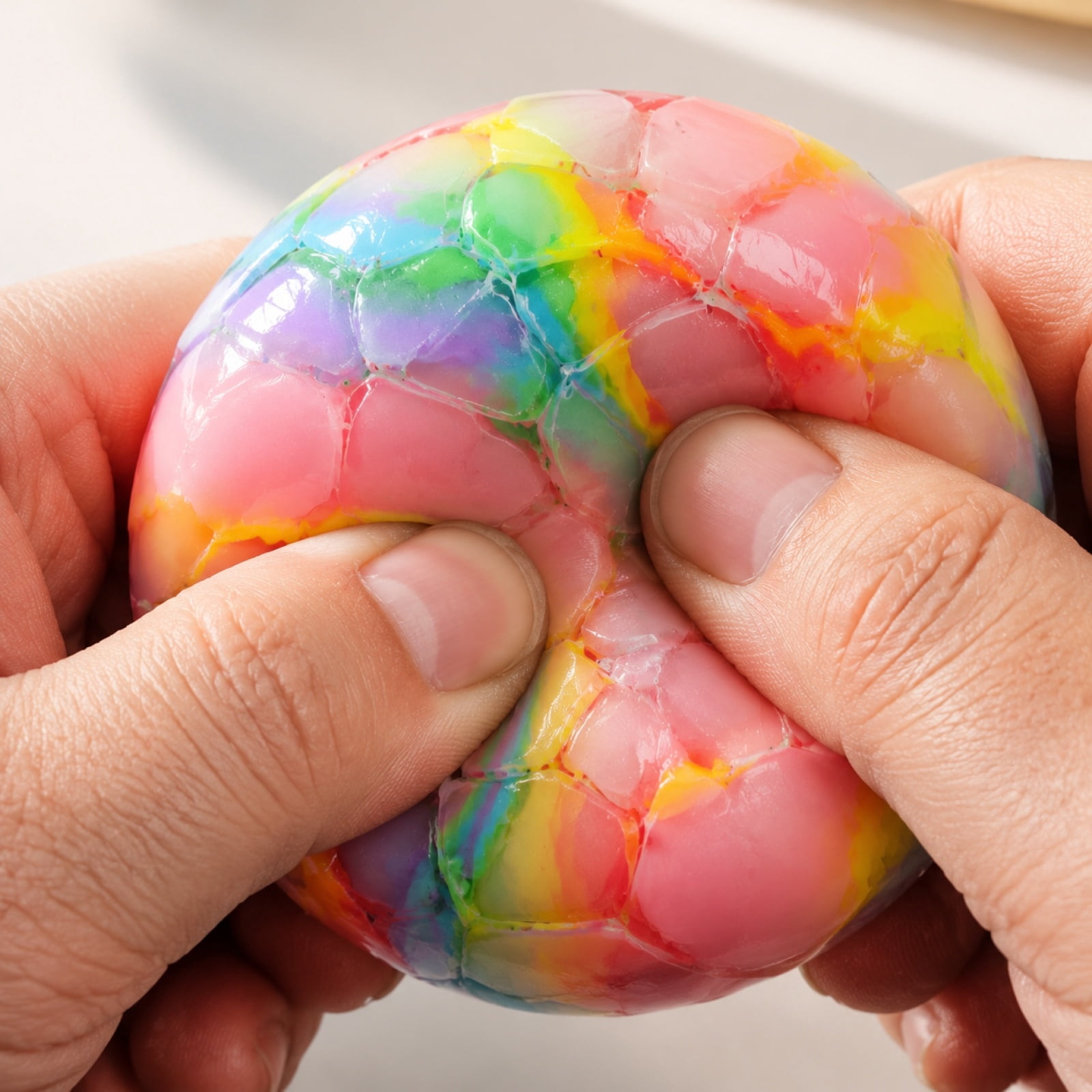 Crunchy Cracking Squishy Ball, Crispy Textured Handmade Squeeze Toy, Slow Rising Stress Reliever for Relaxation and Focus