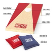 Realplay Cornhole Board Set – Wooden Corn Hole Game with 2 Boards & 8 Bean Bags, Portable Bean Bag Toss Outdoor Games for Adults and Family