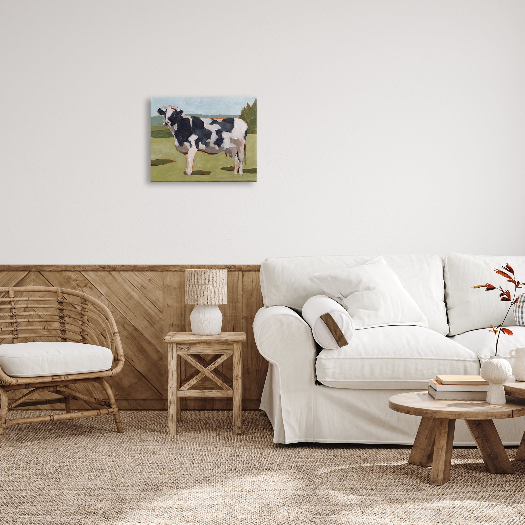 Stupell Industries Dairy Farm Cow Grazing Country Cattle Traditional Painting, 20 x 16, Design by Melissa Wang