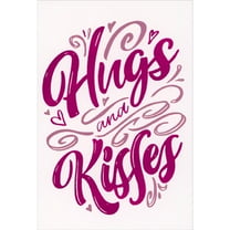 Pictura Hugs And Kisses Hot Pink Foil Script Valentine's Day Card for Wife