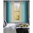 thumbnail image 3 of Turquoise Ombre Sheer Curtains 39 Inch Length 2 Panels Set for Living Room/Bedroom, Modern Yellow Gradient Farmhouse Art Kitchen Curtains Grommet Semi-Sheer Curtains Window Treatments 27.5"x39"x2, 3 of 7