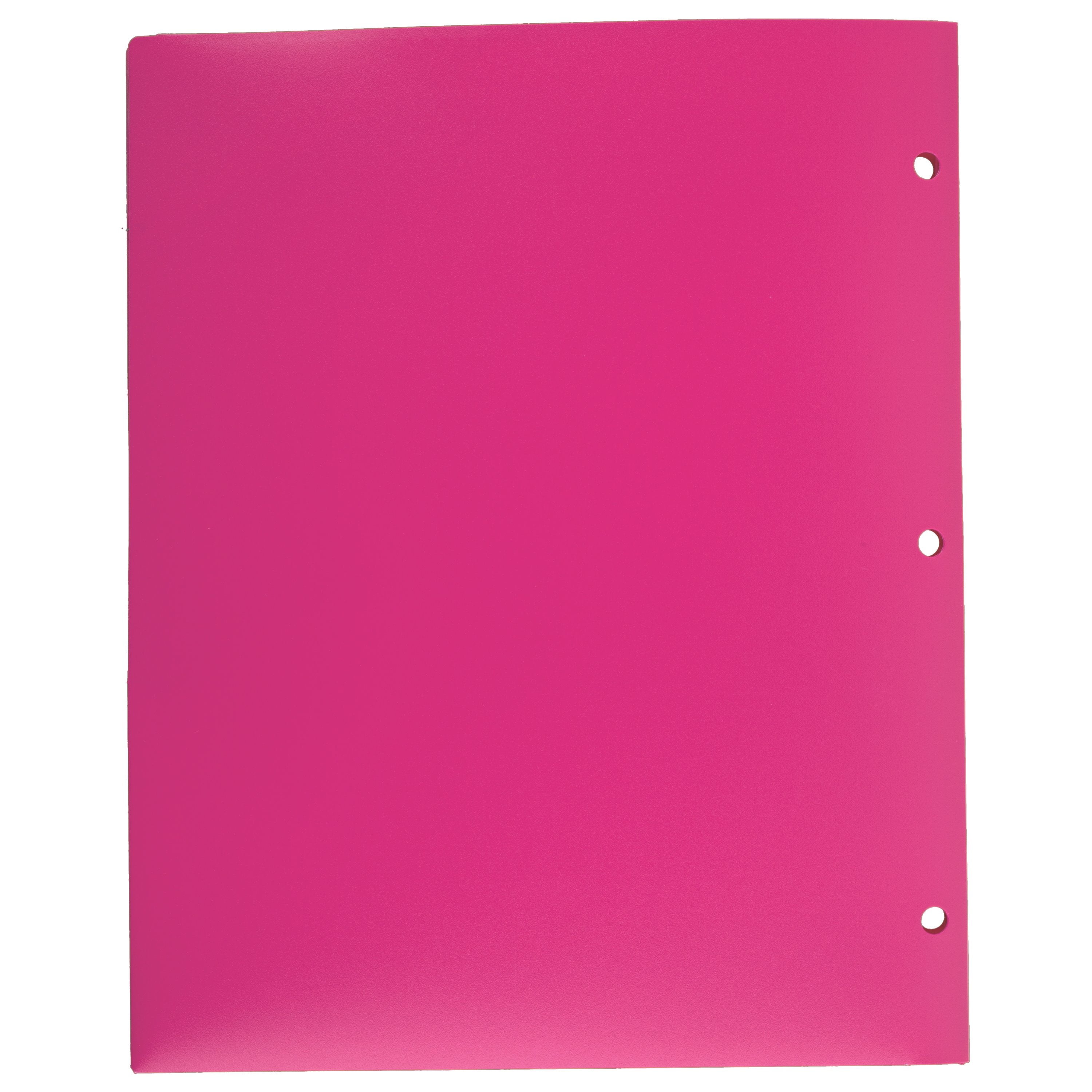 Five Star 2-Pocket Stay-Put Plastic Folder, Pink (33491)