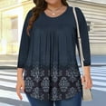 thumbnail image 2 of SHE IS Womens 3/4 Sleeve Tops, Women Shirts Long Sleeve Cute Plus Plus Size Tops for Women 3x Red Womens Blouse Long Sleeve Graphic Tees for Women Trendy Red, 2 of 6