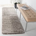 thumbnail image 3 of SAFAVIEH Hudson Shag Jagoda Striped Runner Rug, Grey/Ivory, 2'3" x 8', 3 of 8