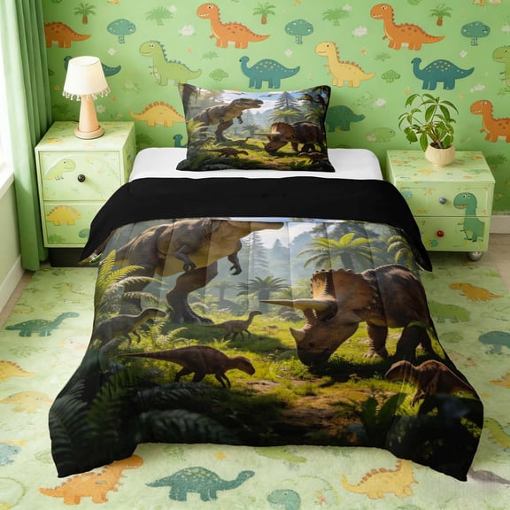 Erosebridal Tyrannosaurus Rex Pterosauria Twin Comforter Sets, Triceratops Dinosaur Bedding Set