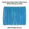 thumbnail image 5 of Efulgenz Blue Wedding Bangles Set Plain Textured Glass Bangles Bollywood Bracelets Bridal Bangle Indian Bangle Set Fashion Jewelry Accessories for Women (24 Pcs) Size 2.6, 5 of 7