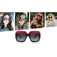 thumbnail image 3 of FEISEDY Oversized Square Sunglasses Multi Tinted Glitter Frame Stylish Inspired B2276, 3 of 15