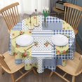 thumbnail image 3 of Pioneer Flower Floral Print Pattern Round Tablecloth 60"x60",Wrinkle Wipeable Table Cloth for Kitchen Dining Room Picnic Patio Party, 3 of 6