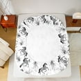 thumbnail image 5 of Manfei Farm Aniaml Horse Full Size Sheets,Rustic Western Trbal Bed Sheets,White Gray Sheet Sets For Boys Kids,Luxury Bedroom Decor,4-Piece, 5 of 7