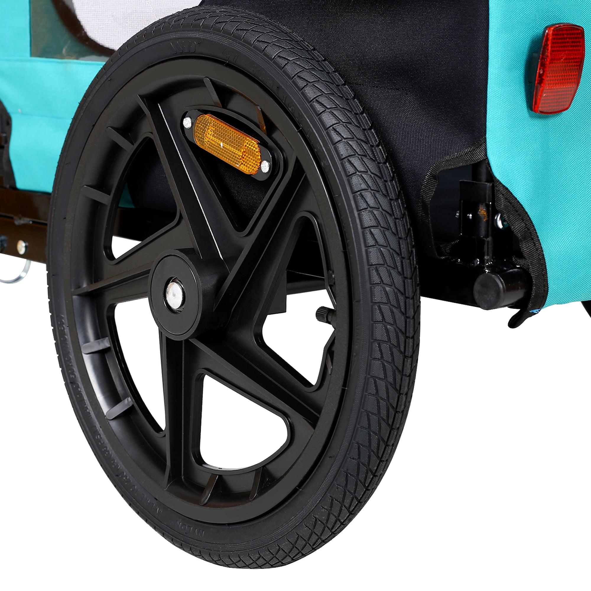 Leumius Pet Bike Trailer Dog Cart for Bicycle, Easy Folding Cart Frame, Quick Release Wheel, Non-Slip Floor, Internal Leash for Small and Medium Pets Light Blue