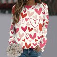 thumbnail image 3 of Gibobby Temperamento Pullover Top Sudaderas del día de San Valentín para mujer, sudadera con estampado de letras y corazón de amor, jerséis gráficos holgados con cuello redond(Blanco, L), 3 of 4