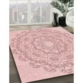 thumbnail image 3 of Ahgly Company Machine Washable Indoor Round Transitional Light Rose Pink Area Rugs, 3' Round, 3 of 7
