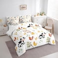 thumbnail image 3 of Homewish Cute Milk Cow 7 Pieces Bedding Comforter Set,Kawaii Farmhouse Sheep Full Bedding Set,Boho Style Chicken Fitted Sheet Flat Sheet For Kids,Luxury Bedroom Decor Reversible, 3 of 8