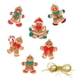 thumbnail image 1 of Decoración colgante navideña, decoración para de Navidad, diseño de escena con cuerda, regalo de Navidad, adornos colgantes de cumpleaños. 6 piezas hombre de jengibre, 1 of 8