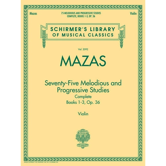 75 Melodious and Progressive Studies Complete, Op. 36: Schirmer Library of Classics Volume 2092, (Paperback)