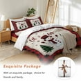thumbnail image 7 of Christmas Snowman Bedding Duvet Cover Set King Size 4 Pieces and Snowflake Red and Black Buffalo Plaid Bedding Set with Zipper Closure, 1 Comforter Cover 92x106 Inches 1 Flat Sheet & 2 Pillow Cases, 7 of 7