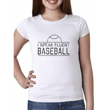 Hilarious I Speak Fluent Baseball Graphic Design Girl's Cotton Youth T-Shirt