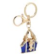 thumbnail image 3 of Llavero para mujer, bolso de diamante, llaveros personalizados para mujeres y niñas, llavero de coche, bolsos artesanales, azul, 3 of 5