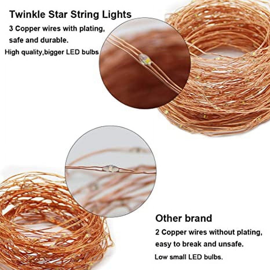 Twinkle Star Copper String Lights Fairy String Lights 8 Modes LED String  Lights USB Powered with Rem…See more Twinkle Star Copper String Lights  Fairy