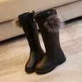 thumbnail image 2 of BAMAIA Girl's Waterproof Pom Pom Back Zipper Fur Tall Riding Boots (Toddler/Little Kid/Big Kid), 2 of 9
