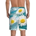 thumbnail image 3 of Naloa Daisy Flowers Men's Short Pajama Pants, Lounge Comfort Shorts with Elasticized Waistband and Side Pockets - X-Large, 3 of 9