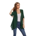 thumbnail image 5 of Uvplove Cardigan for Women Open Front 3/4 Sleeve Swiss Dots Cardigans Lightweight Casual Cover Up Dark green-L, 5 of 8