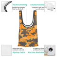 thumbnail image 5 of Shopping Bag 17.5×4.5×15in Crack Resistant Waterproof Super Large Capacity Reusable Extended Handle Can Be Carried Or One Shoulder Texture Camo Army Orange_2, 5 of 8