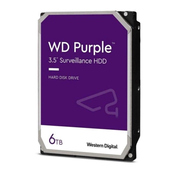 Western Digital Disco duro interno HDD WD Purple Surveillance de 6 TB - SATA 6 Gb/s, caché de 256 MB, 3,5" - WD63PURZ