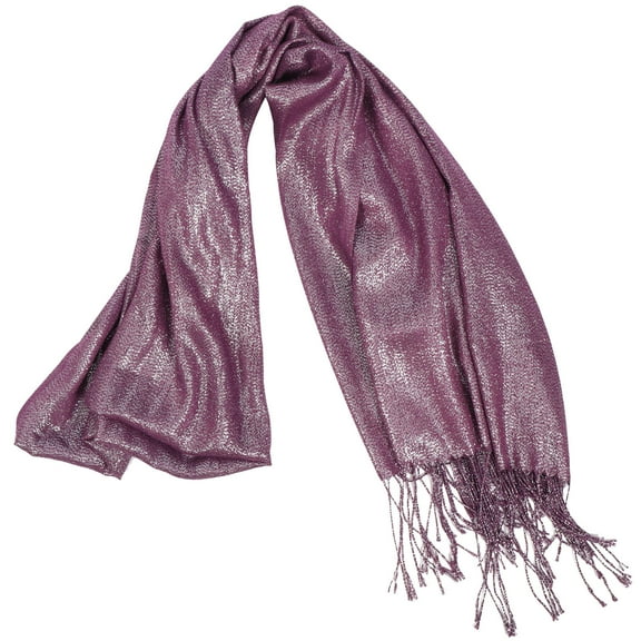 HONITANO 1Pack Fashionable Scarf Wrap Shawl In Purple Made From Filamentary Silver Polyester Ideal For Women And Girls