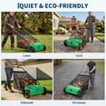 thumbnail image 6 of Garvee 26" Push Lawn Sweeper w/ 7 Cu.ft Hopper Bag, Adjustable Brush Height, Walk-Behind Leaf Collector, Green, 6 of 7