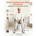 thumbnail image 2 of VEVOR Raised Toilet Seat with Arms, 400 lbs Load Capacity, Adjustable Height and Width, Commode Cushion Padded Elevated Toilet Seat Riser with Handles for Seniors, Elderly, Handicap, Disabled, Adults, 2 of 9