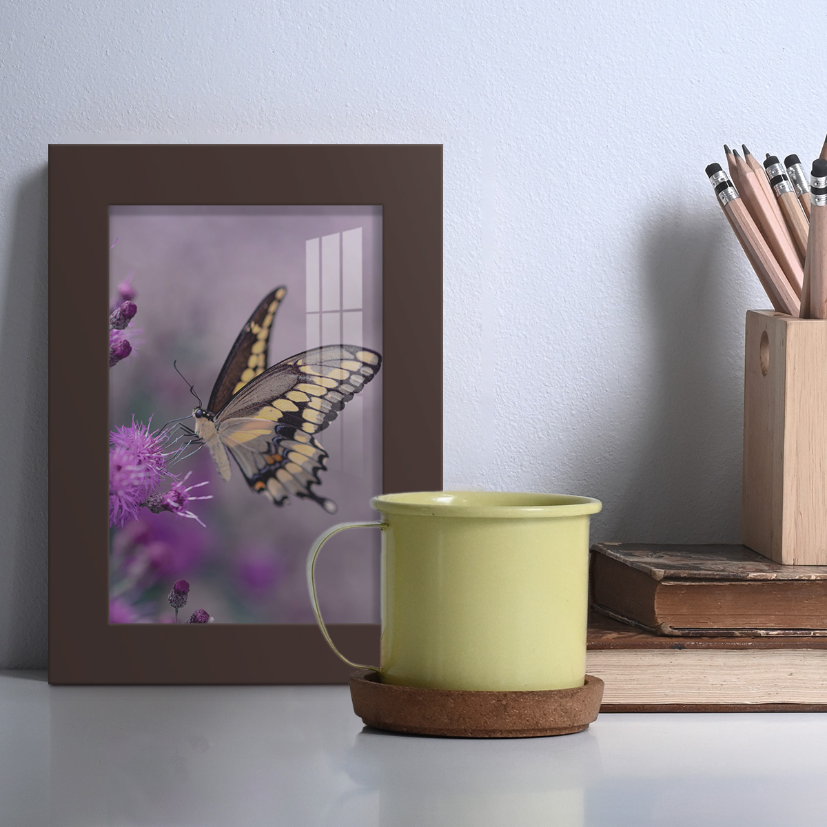 Modern 4 in. x 6 in. Brown Picture Frame (Set of 4)