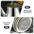 thumbnail image 4 of Raindrops Stainless Steel Oil Container with Comfortable Handle and Fine Filter Strainer for Kitchen Cooking and Storage, 4 of 6