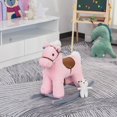 thumbnail image 2 of Andoer Kids Plush Ride-On Rocking Horse with Bear Toy, Children Chair with Soft Plush Toy & Fun Realistic Sounds, Pink, 2 of 7
