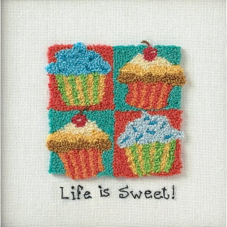 Dimensions Cupcakes Punch Needle Kit, 6" x 6"