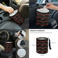 thumbnail image 7 of Renewold Cherry Black 14 PCS Car Seat Covers Set for Women, Car Seat Protector Steering Wheel Cover Seat Belt Covers Trash Bin Rear View Mirror Cover Armrest Cover Cushion Coasters Gear Shift Cover, 7 of 7
