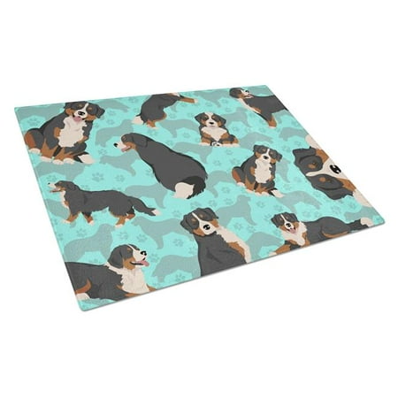 

Carolines Treasures MLM1001LCB 15 x 12 in. Blue Bernese Mountain Dog Glass Cutting Board - Large