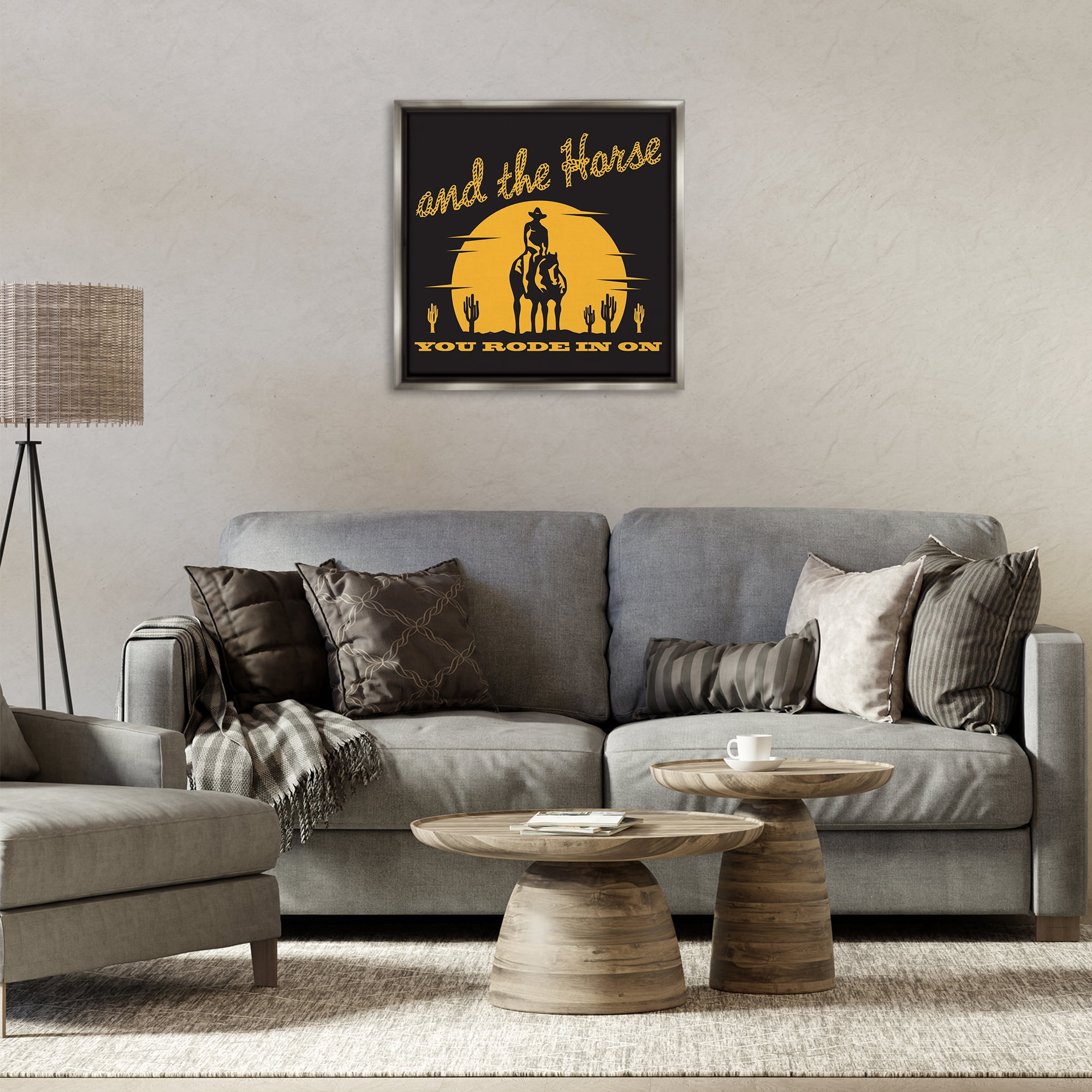 Stupell Industries Horse You Rode In On Novelty Painting Gray Floater Framed Art Print Wall Art, 25 x 25
