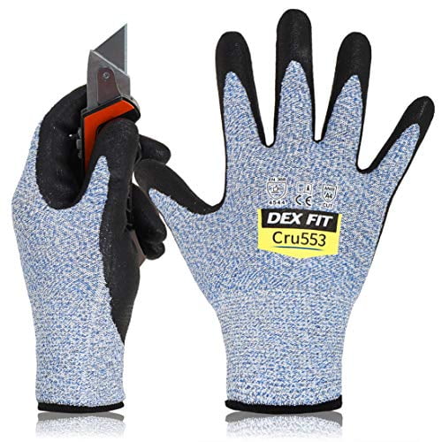DEX FIT Level 5 CutResistant Gloves Cru553, 3D Comfort, Grip, Touch