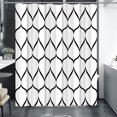 thumbnail image 1 of White Grey Fabric 72 x 72 Inch Cloth Shower Curtain, Waterproof Design and Polyester, Quick-Drying, Heavy Duty Shower Curtains Set for Bathroom, Durable and Washable with 12 Metal Hooks, 1 of 5