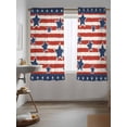 thumbnail image 3 of 4th of July Curtains 63 Inch Length,Sheer Curtains for Bedroom Living Room Window Independence Day Patriotic Red Striped Blue Star Voile Drapes Kitchen Curtains Small Half Window 42"x63" 2 Panels, 3 of 7